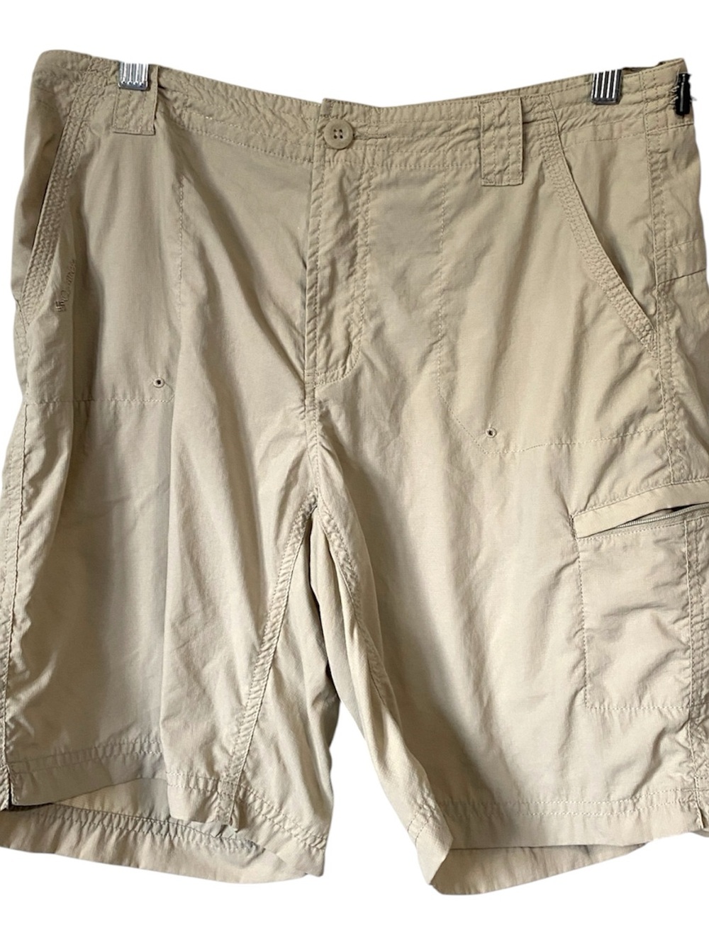 Columbia Titanium Women's Khaki Nylon Hiking Cargo Shorts Size 10